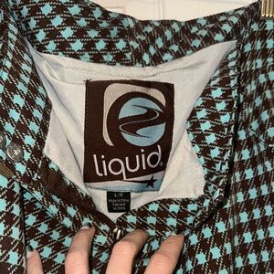 Liquid Brown and Blue Plaid Snow Pants